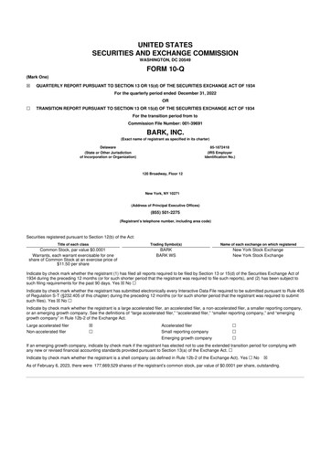 Thumbnail Bark, Inc. 10-Q Quarterly Report FY2023 