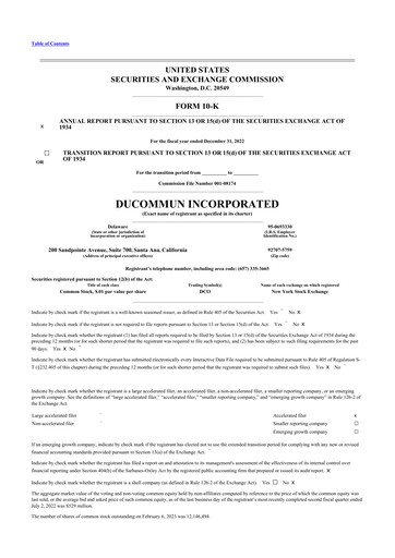 Thumbnail Ducommun 10-K Annual Report 2022