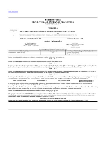 Thumbnail Abbott Laboratories 10-K Annual Report 2022