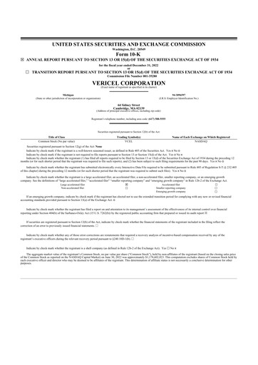 Thumbnail Vericel
 10-K Annual Report 2022