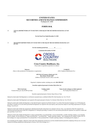 Thumbnail Cross Country Healthcare 10-K Annual Report 2022