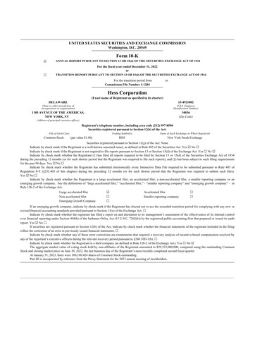 Thumbnail Hess 10-K Annual Report 2022