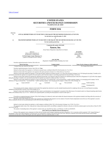 Thumbnail Xencor 10-K Annual Report 2022