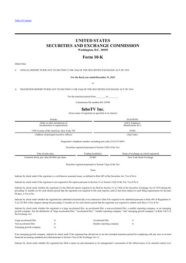 Thumbnail fuboTV 10-K Annual Report 2022