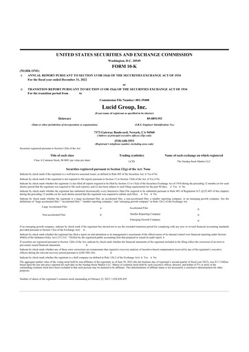 Thumbnail Lucid Motors 10-K Annual Report 2022