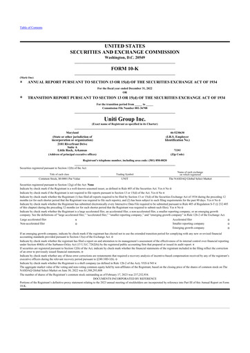 Thumbnail Uniti 10-K Annual Report 2022