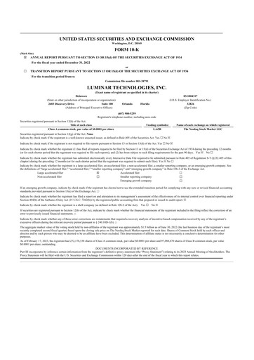 Thumbnail Luminar Technologies 10-K Annual Report 2022