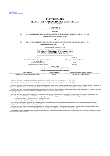 Thumbnail Gulfport Energy 10-K Annual Report 2022
