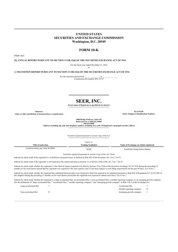 Vorschaubild Seer Inc 10-K Jahresbericht 2022