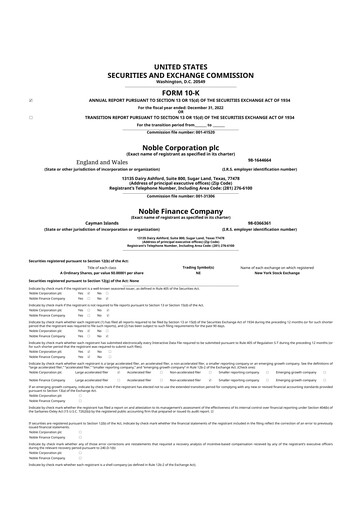 Thumbnail Noble Corporation
 10-K Annual Report 