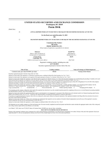 Thumbnail Prime Medicine 10-K Annual Report 2022