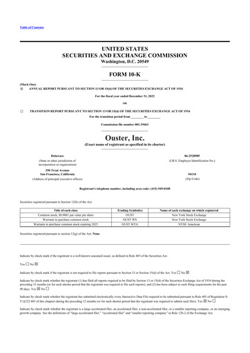 Thumbnail Ouster 10-K Annual Report 2022