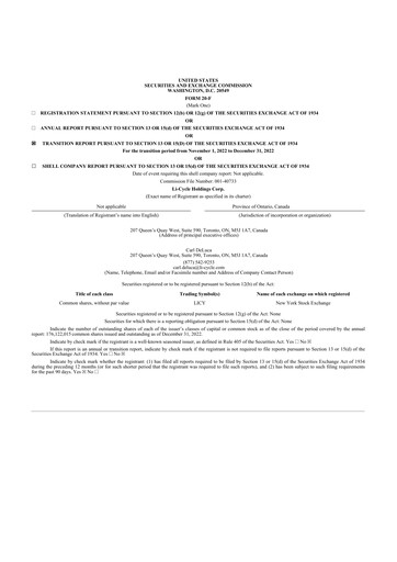 Thumbnail Li-Cycle 20-F Annual Report 2022