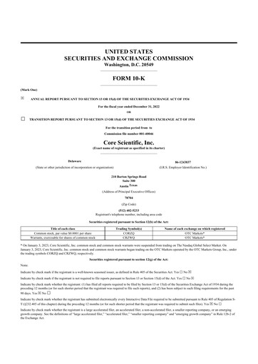 Thumbnail Core Scientific 10-K Annual Report 2022