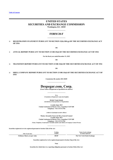 Miniature Despegar 20-F Rapport annuel 2022