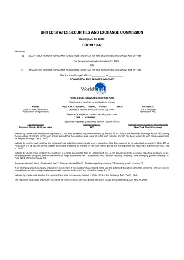 Thumbnail World Kinect 10-Q Quarterly Report FY2023 