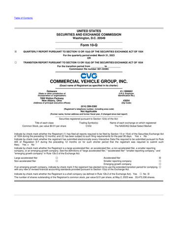 Vorschaubild Commercial Vehicle Group (CVG) 10-Q Quartalsbericht 2023 