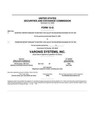 Vorschaubild Varonis Systems 10-Q Quartalsbericht 2023 