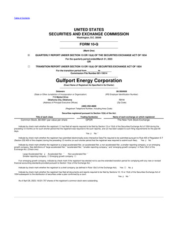 Thumbnail Gulfport Energy 10-Q Quarterly Report FY2023 