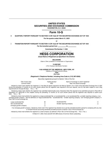 Vorschaubild Hess 10-Q Quartalsbericht 2023 
