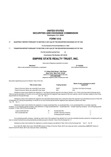 Thumbnail Empire State Realty Trust
 10-Q Quarterly Report FY2023 