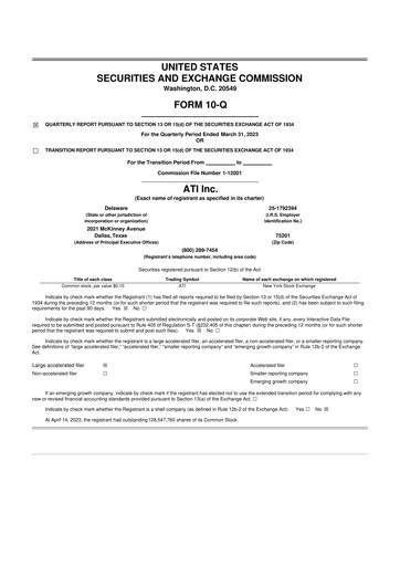 Thumbnail ATI Inc.
 10-Q Quarterly Report FY2023 