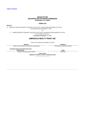 Thumbnail Americold 10-Q Quarterly Report FY2023 