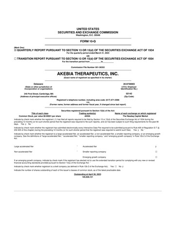 Thumbnail Akebia Therapeutics 10-Q Quarterly Report FY2023 