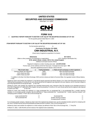 Thumbnail CNH Industrial
 10-Q Quarterly Report FY2023 