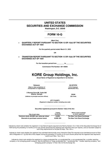 Thumbnail KORE Group 10-Q Quarterly Report FY2023 