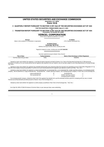 Thumbnail Vericel
 10-Q Quarterly Report FY2023 