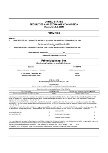 Thumbnail Prime Medicine 10-Q Quarterly Report FY2023 