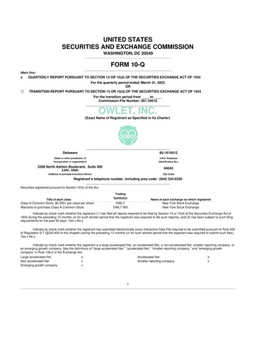 Thumbnail Owlet, Inc. 10-Q Quarterly Report FY2023 