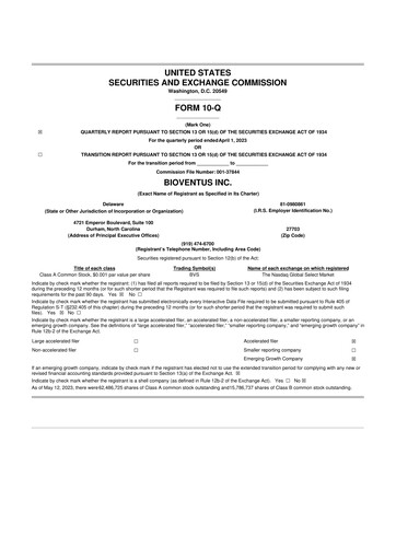 Miniature Bioventus 10-Q Rapport trimestriel 2023 