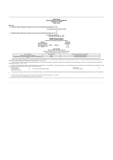 Thumbnail SLM Corporation (Sallie Mae) 10-Q Quarterly Report FY2023 