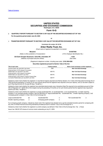 Vorschaubild Arbor Realty Trust
 10-Q Quartalsbericht 2023 