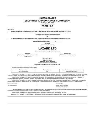 Thumbnail Lazard 10-Q Quarterly Report FY2023 