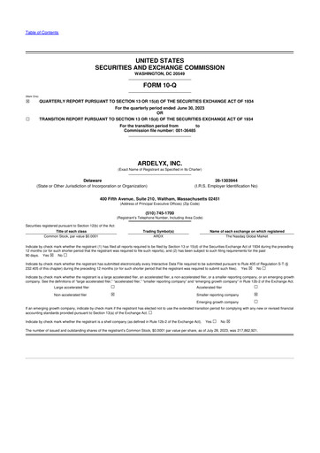 Thumbnail Ardelyx 10-Q Quarterly Report FY2023 