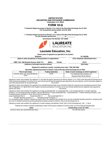 Thumbnail Laureate Education
 10-Q Quarterly Report FY2023 