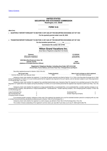 Thumbnail Hilton Grand Vacations
 10-Q Quarterly Report FY2023 