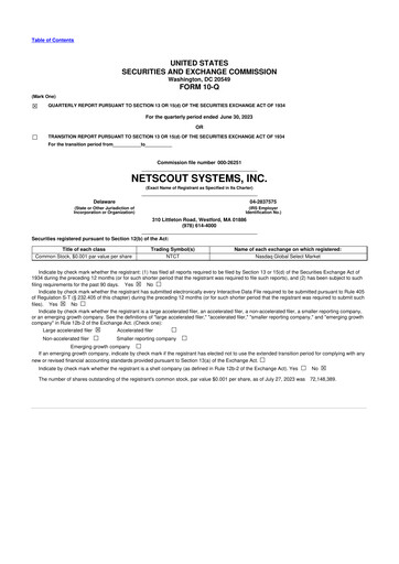 Thumbnail NETSCOUT 10-Q Quarterly Report FY2024 
