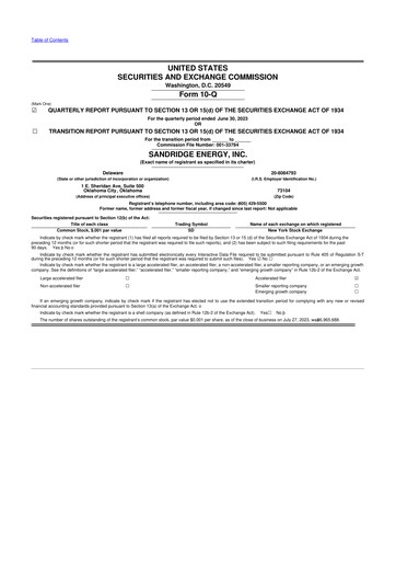 Thumbnail SandRidge Energy
 10-Q Quarterly Report FY2023 