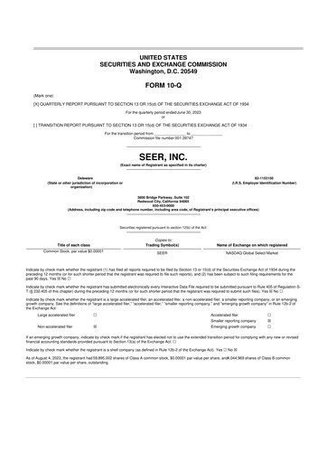 Thumbnail Seer Inc 10-Q Quarterly Report FY2023 