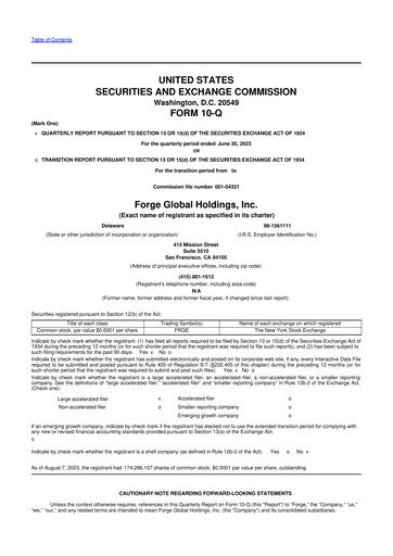 Thumbnail Forge Global 10-Q Quarterly Report FY2023 