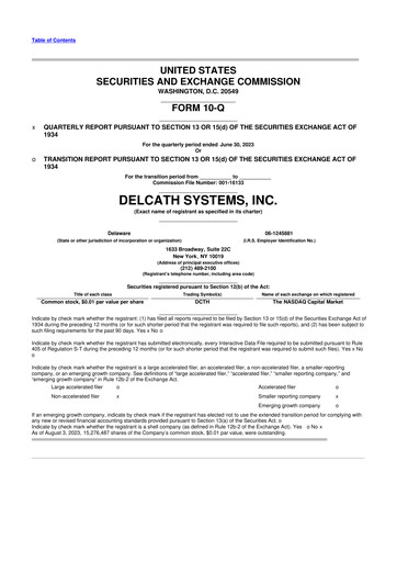 Vorschaubild Delcath Systems 10-Q Quartalsbericht 2023 