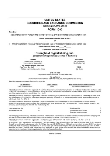 Thumbnail Stronghold Digital Mining 10-Q Quarterly Report FY2023 