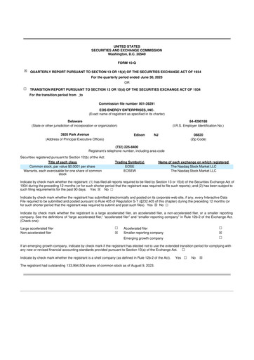 Thumbnail Eos Energy Enterprises 10-Q Quarterly Report FY2023 