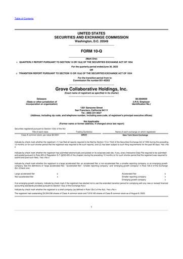 Thumbnail Grove Collaborative 10-Q Quarterly Report FY2023 