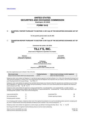Thumbnail Tillys
 10-Q Quarterly Report FY2023 