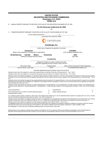 Thumbnail Cantaloupe 10-K Annual Report 2023